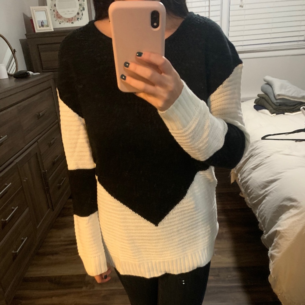Black and white sweater